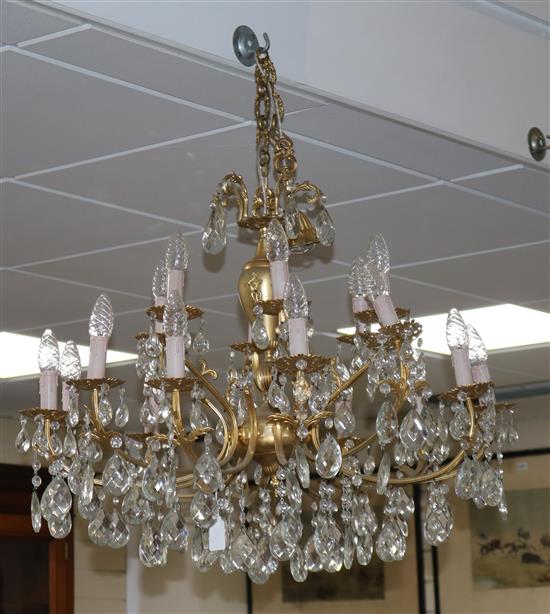 A twelve branch chandelier